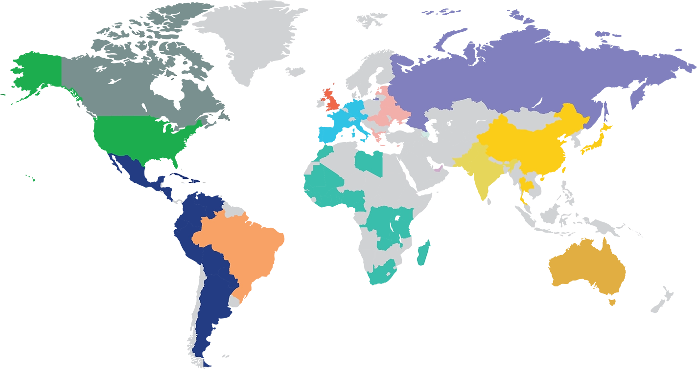 Map of all of the countries that have MomCo Meetups.